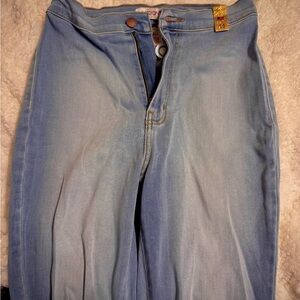 Ripped Light Blue Bell Bottom Women's Jeans